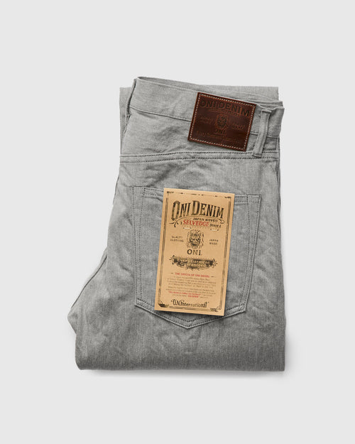 246-Moku "Heather Grey" 11oz Selvedge Denim - Clean Straight Fit