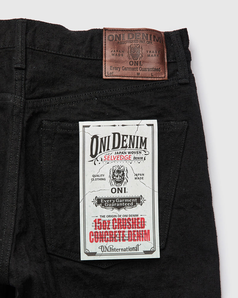 246CCD-BKBK "Crushed Concrete Black" 15oz Selvedge Denim - Clean Straight Fit