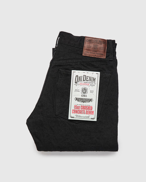 246CCD-BKBK "Crushed Concrete Black" 15oz Selvedge Denim - Clean Straight Fit
