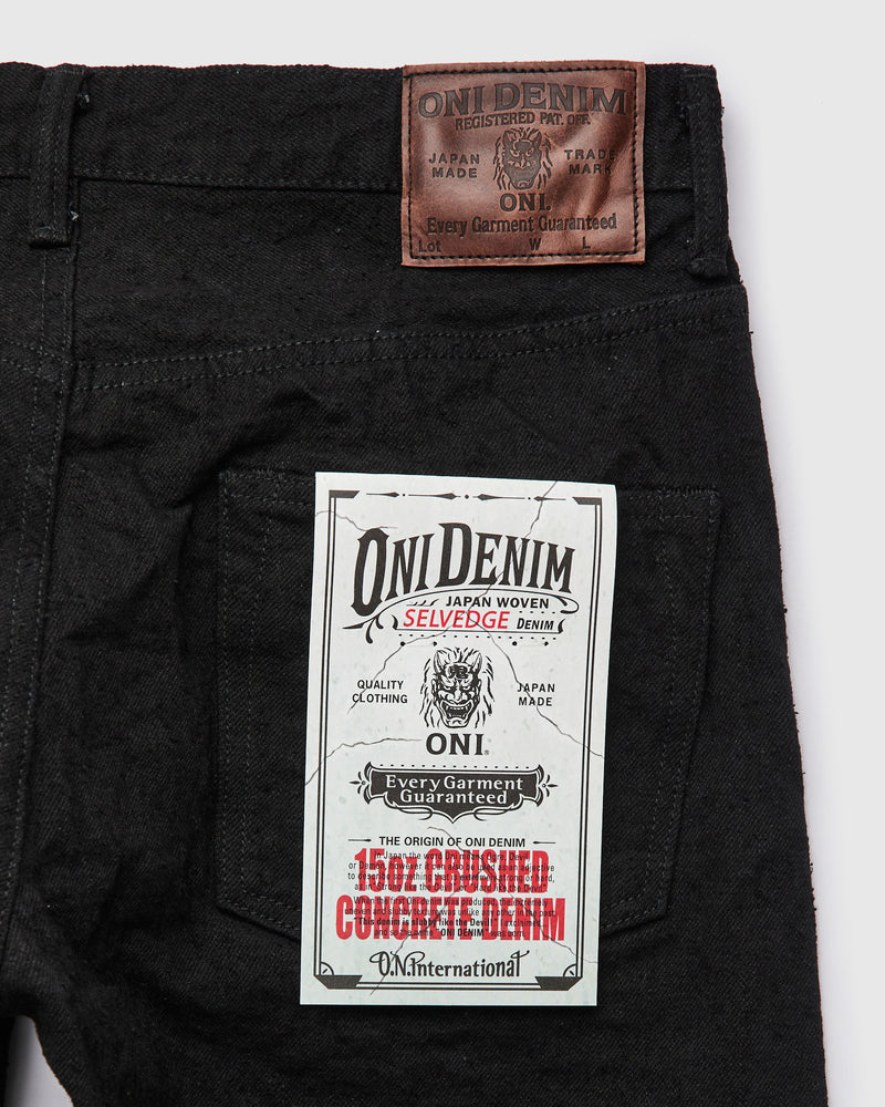 902CCD-BKBK "Crushed Concrete Black" 15oz Selvedge Denim - High Tapered Fit