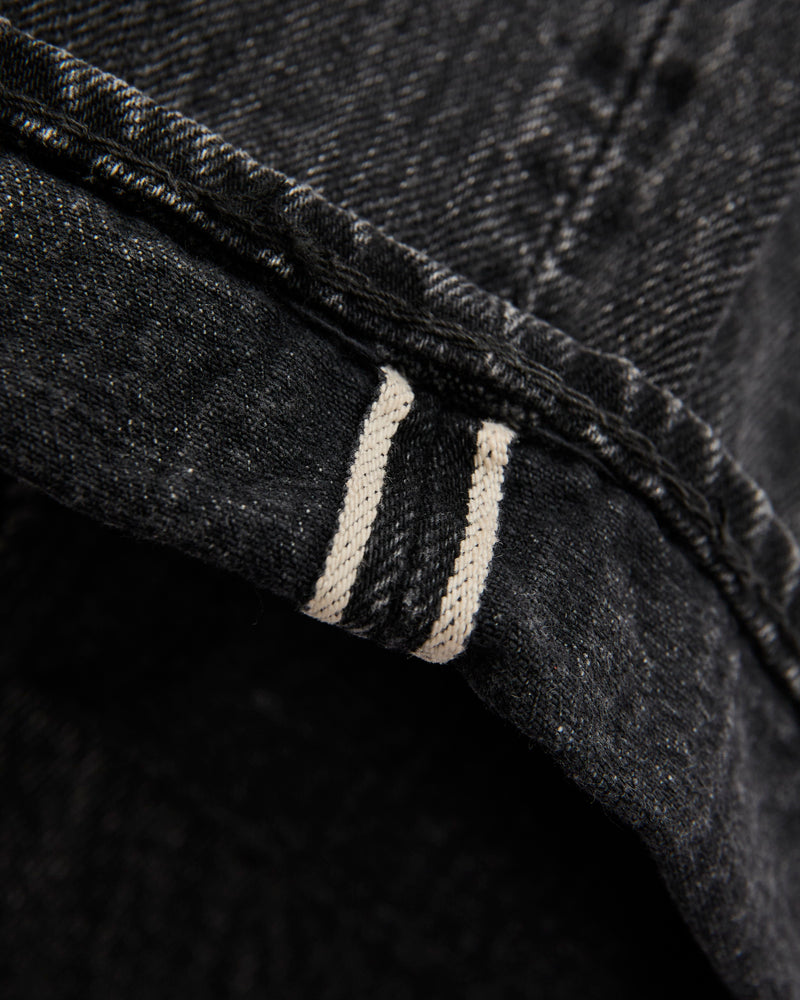 105 "Black Stone Wash" 13.5oz Selvedge Denim - Standard Fit