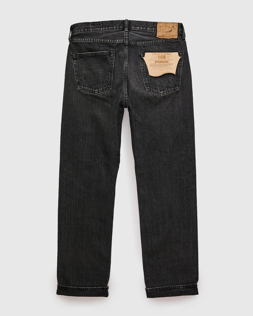 105 "Black Stone Wash" 13.5oz Selvedge Denim - Standard Fit