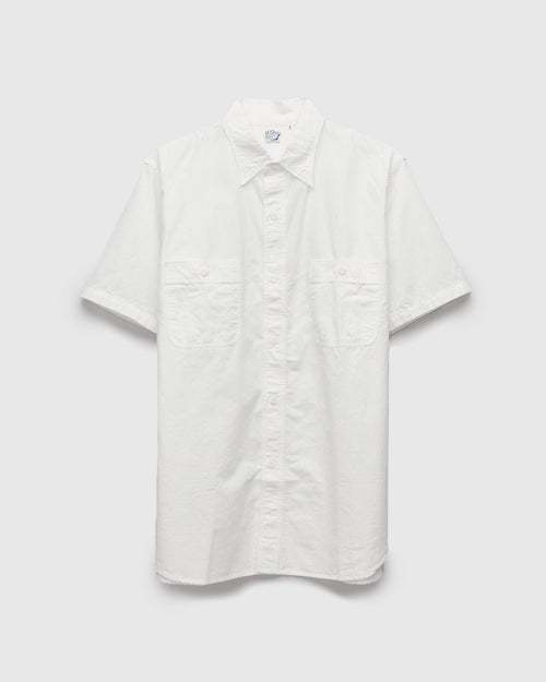 Vintage Fit SS Chambray Work Shirt in White