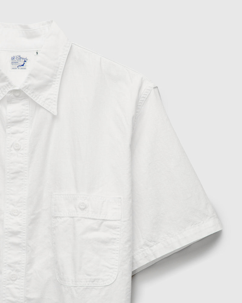 Vintage Fit SS Chambray Work Shirt in White