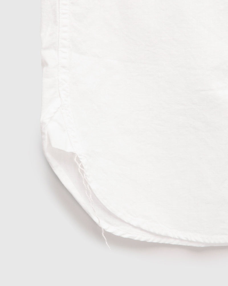 Short Sleeve Work Shirt in White Chambray