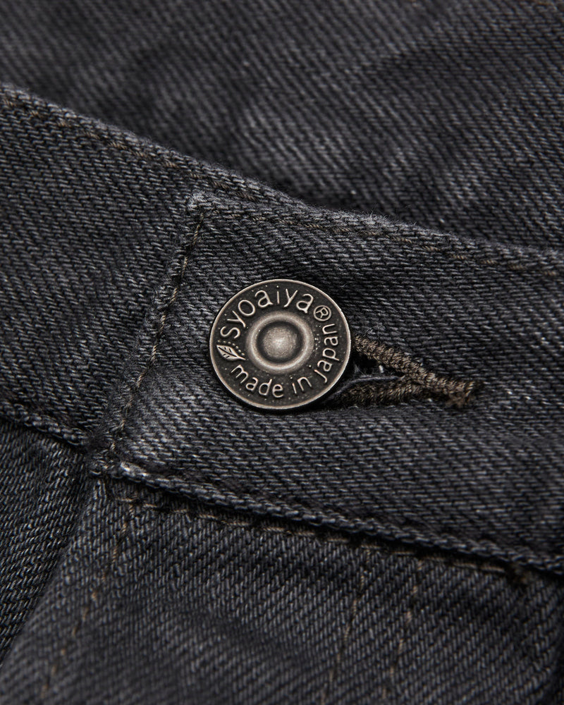"Moonrock" 14oz Rinsed Charcoal Grey Selvedge Denim - Slim Straight Fit