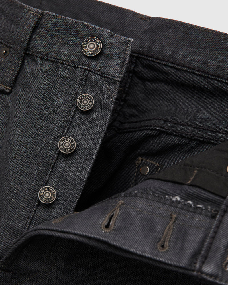 "Moonrock" 14oz Rinsed Charcoal Grey Selvedge Denim - Relaxed Tapered Fit