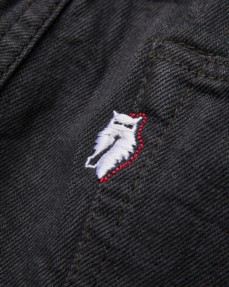 "Moonrock" 14oz Rinsed Charcoal Grey Selvedge Denim - Regular Straight Fit