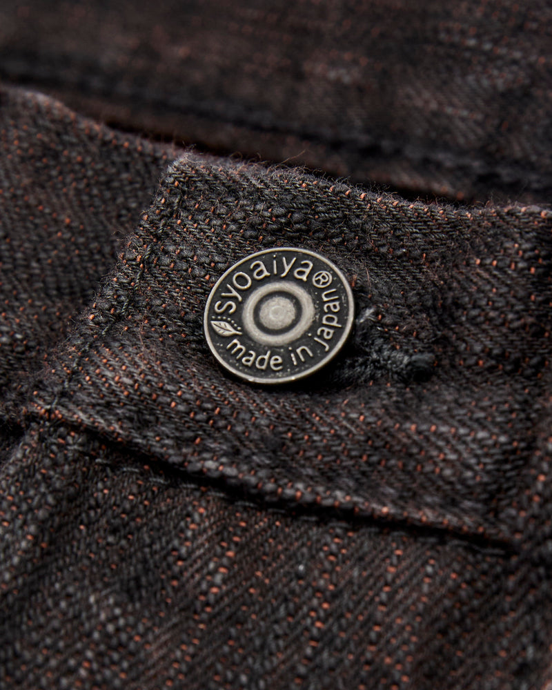 PER-EX-003-BK "Black x Persimmon Extra Slub" 15oz Rinsed Selvedge Denim - Regular Straight Fit