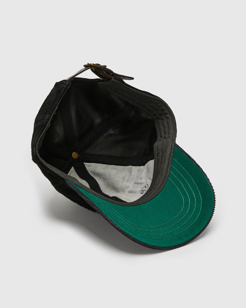 Ranch Logo Suede Cap in Black