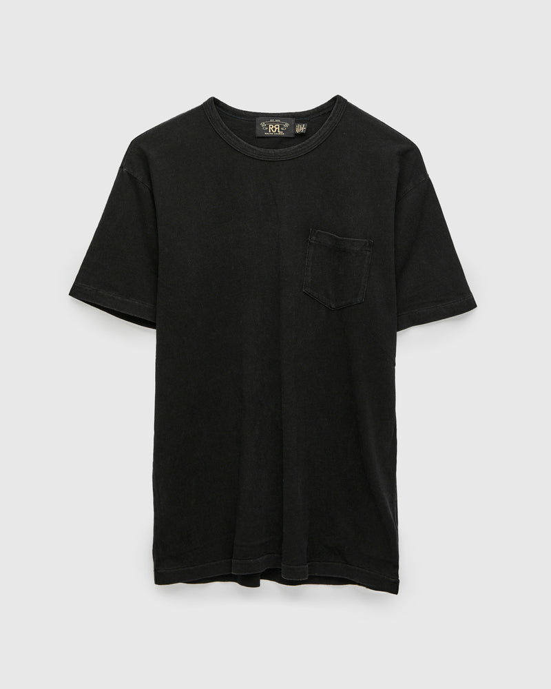 Slub Jersey Pocket T-Shirt in Black Indigo