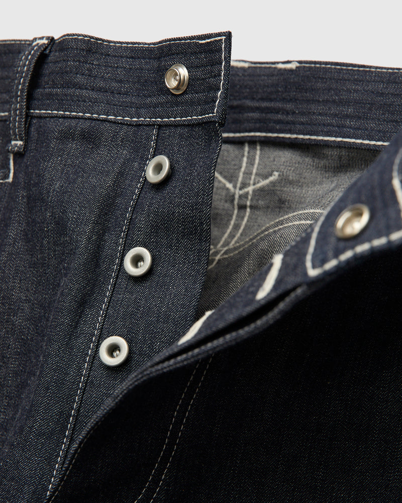 10oz Selvedge Denim Weed Digger Pants in Indigo
