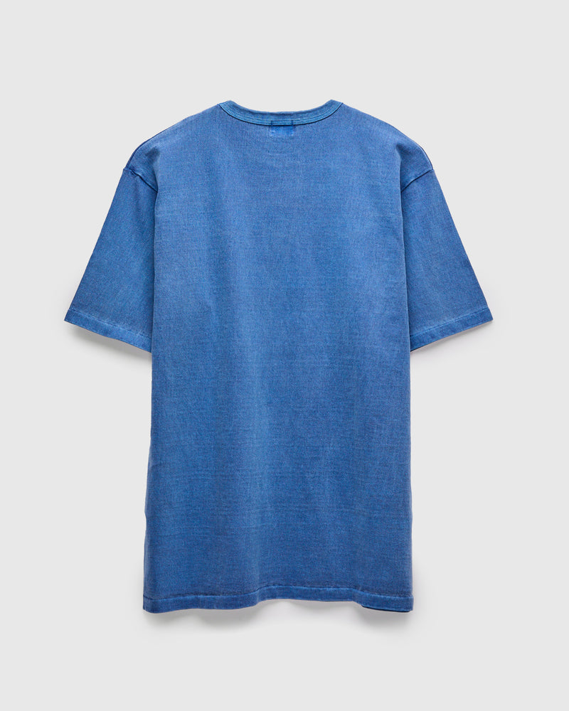 Stand Wheeler Pigment-Dyed T-Shirt in Light Indigo