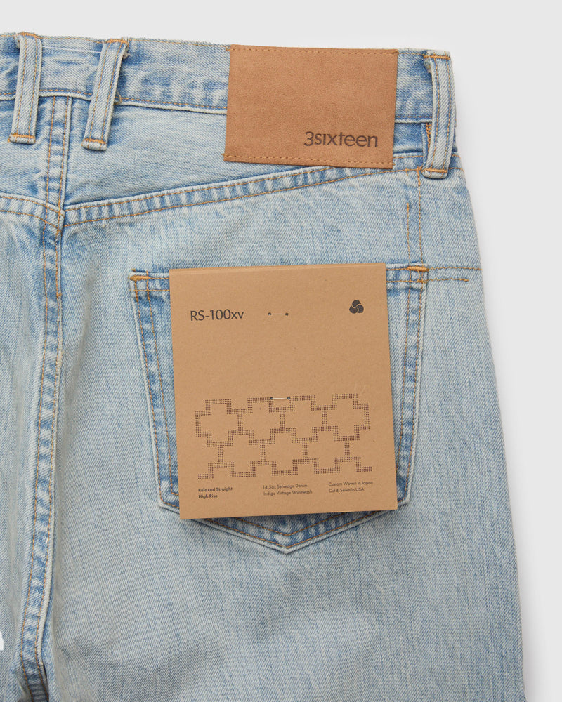 RS-100XV 14oz Vintage Wash Indigo Selvedge Denim - Relaxed Straight Fit