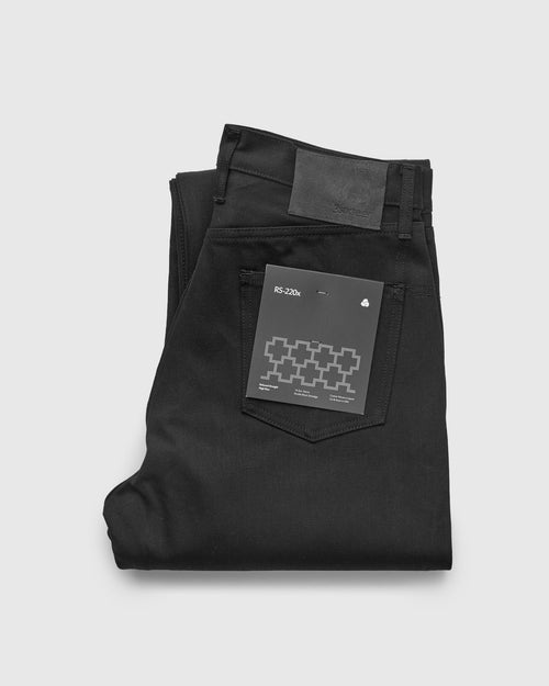 RS-220x 14.5oz Solid Black Selvedge Denim - Relaxed Straight Fit