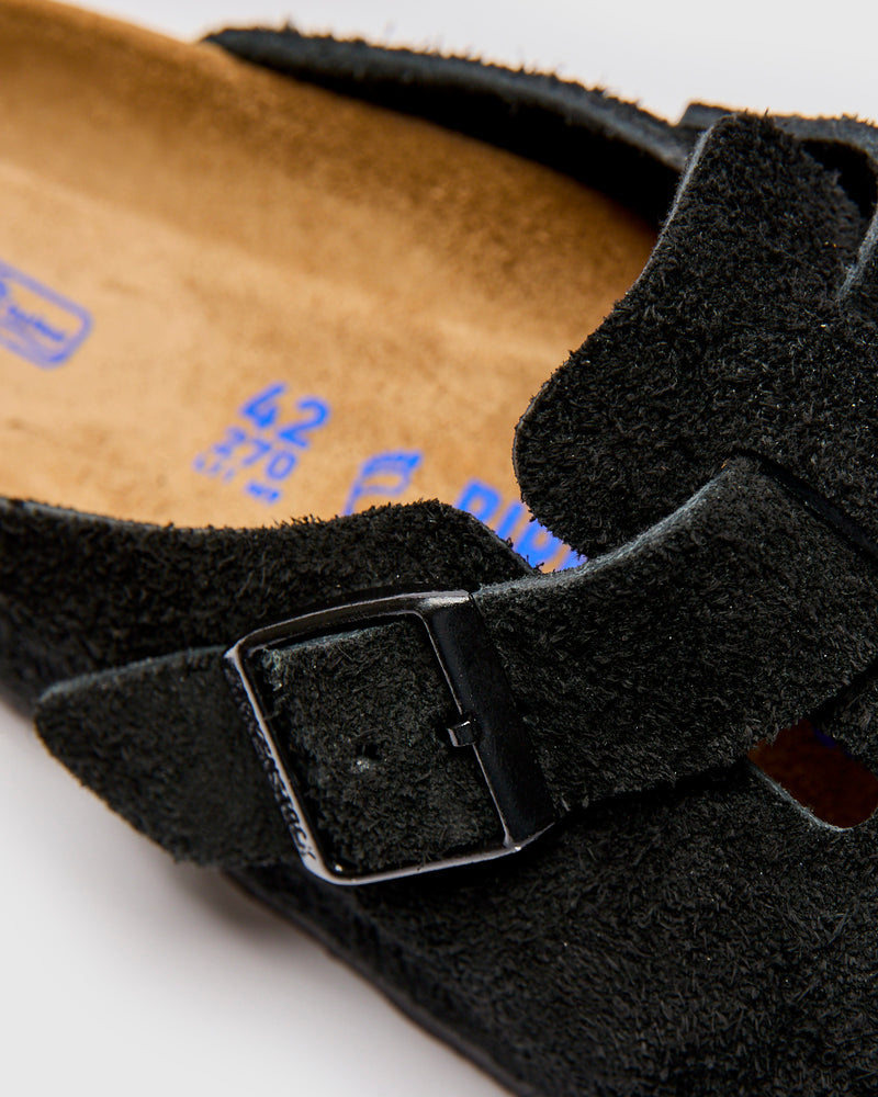 Boston Clog in Black Suede SFB