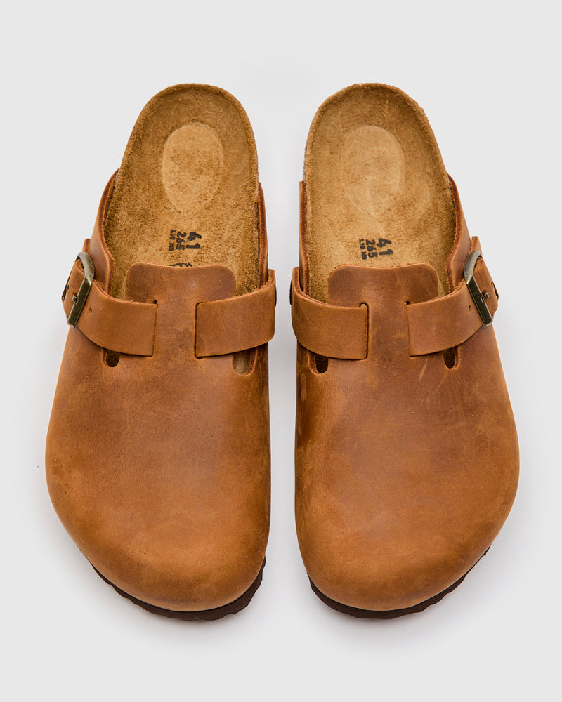 Boston Clog in Cognac Oil Leather