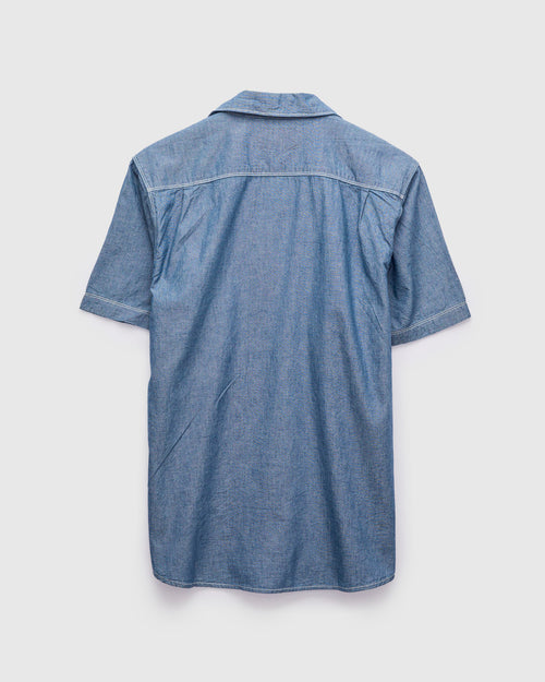 Dayton Short Sleeve Workshirt in Indigo Chambray
