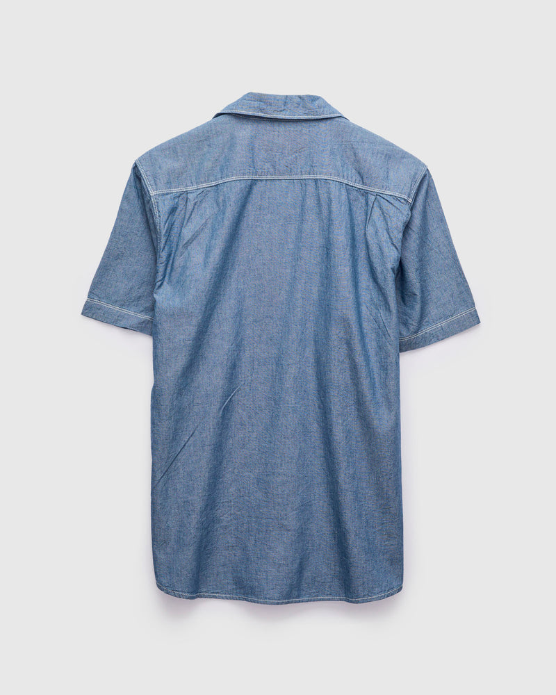 Dayton Short Sleeve Workshirt in Indigo Chambray