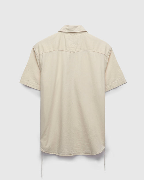 Bode SS Shirt in Natural Herringbone