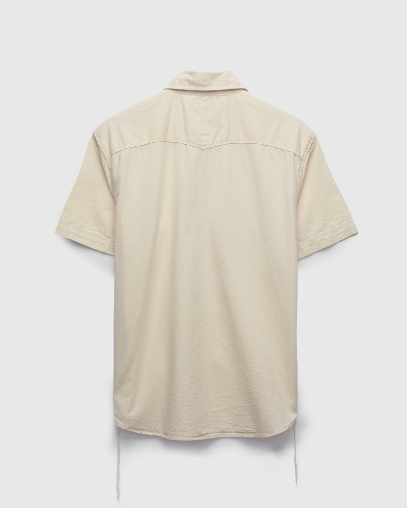 Bode SS Shirt in Natural Herringbone