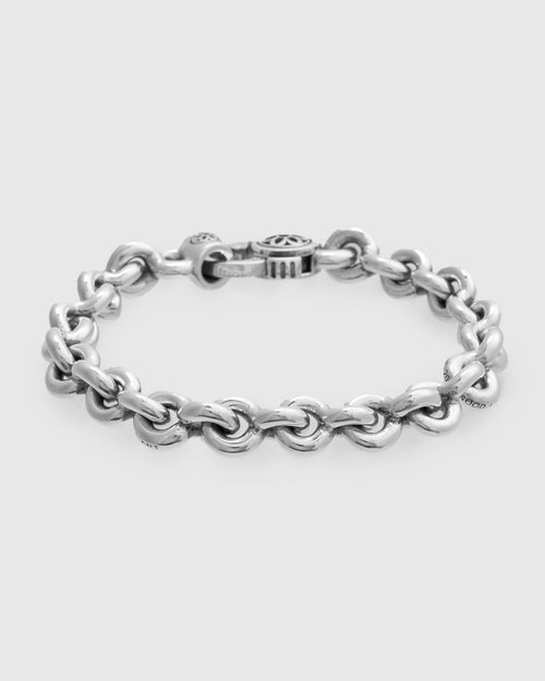 Fin Link Bracelet Size A in Sterling Silver