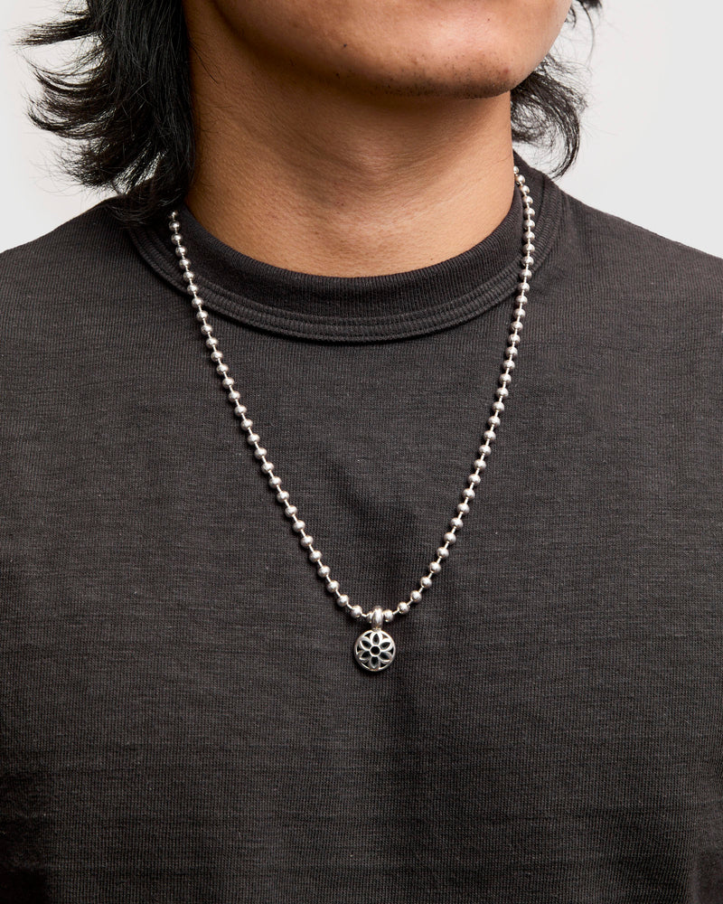 Rosette Disc Pendant in Sterling Silver