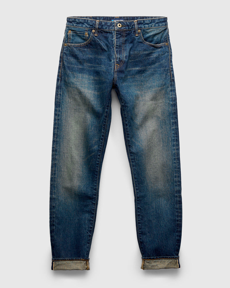 J301-D01 "US Cotton Dark Wash" 14.8oz Washed Selvedge Denim - Straight Tapered Fit