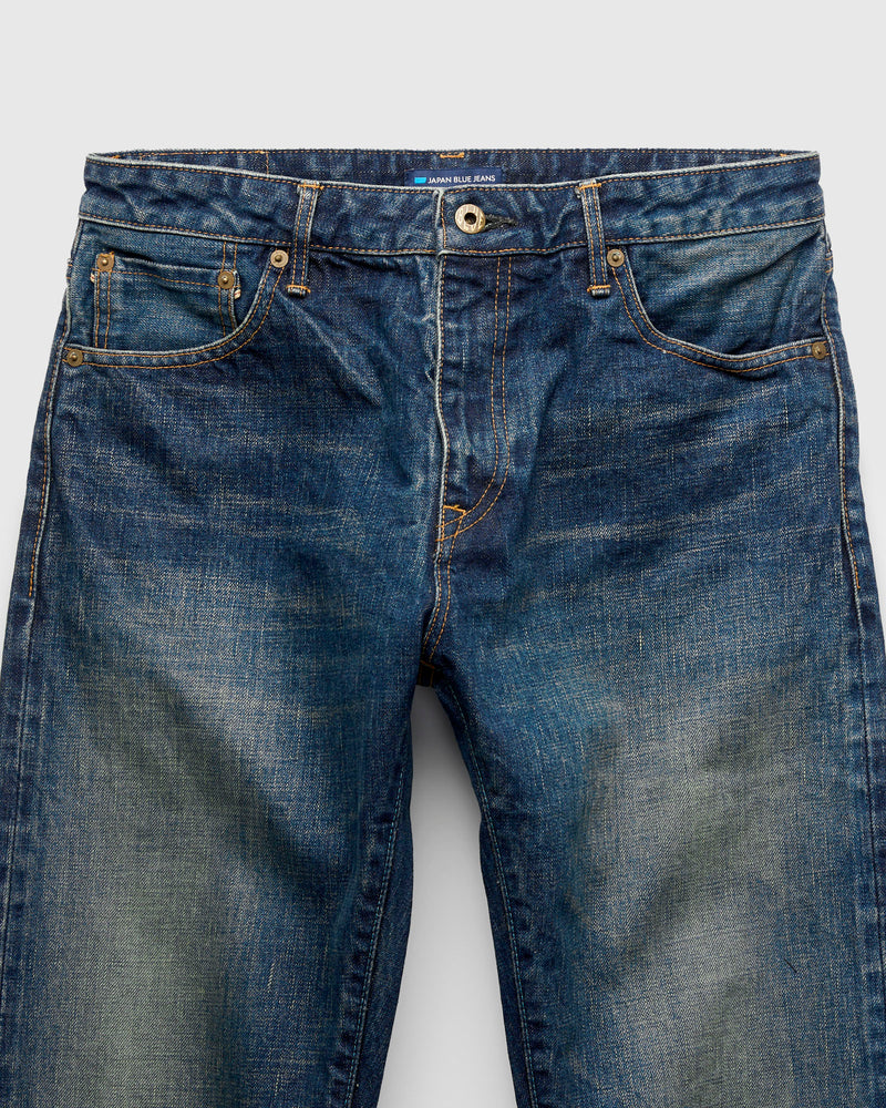 J301-D01 "US Cotton Dark Wash" 14.8oz Washed Selvedge Denim - Straight Tapered Fit