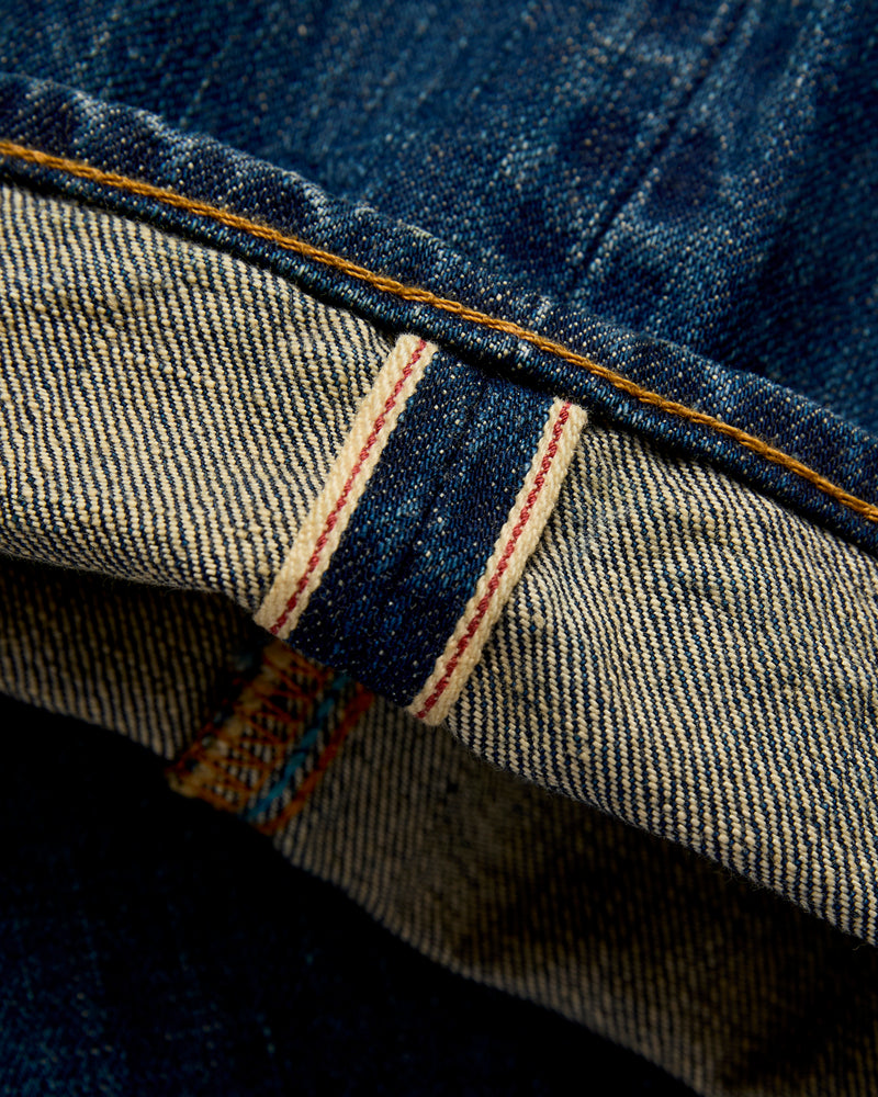 J301-D01 "US Cotton Dark Wash" 14.8oz Washed Selvedge Denim - Straight Tapered Fit