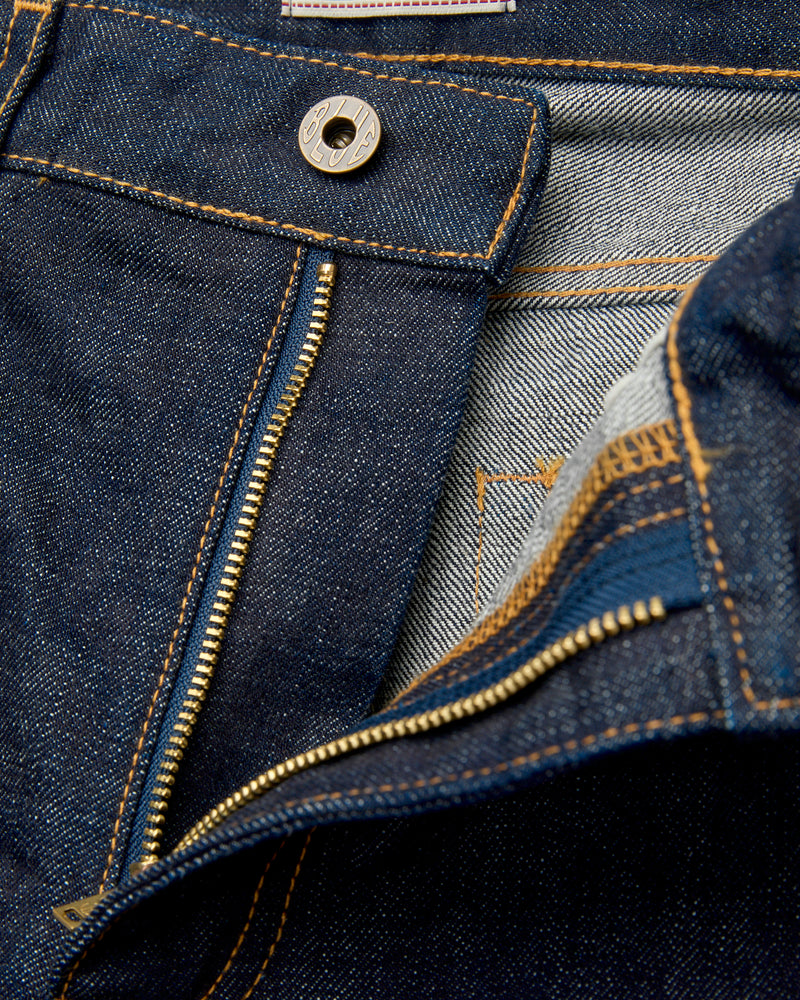 J401 "Circle" 14.8oz Rinsed Selvedge Denim - Classic Straight Fit