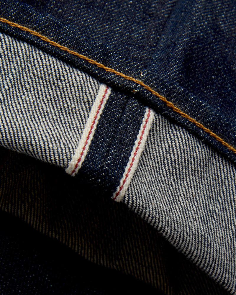 J401 "Circle" 14.8oz Rinsed Selvedge Denim - Classic Straight Fit