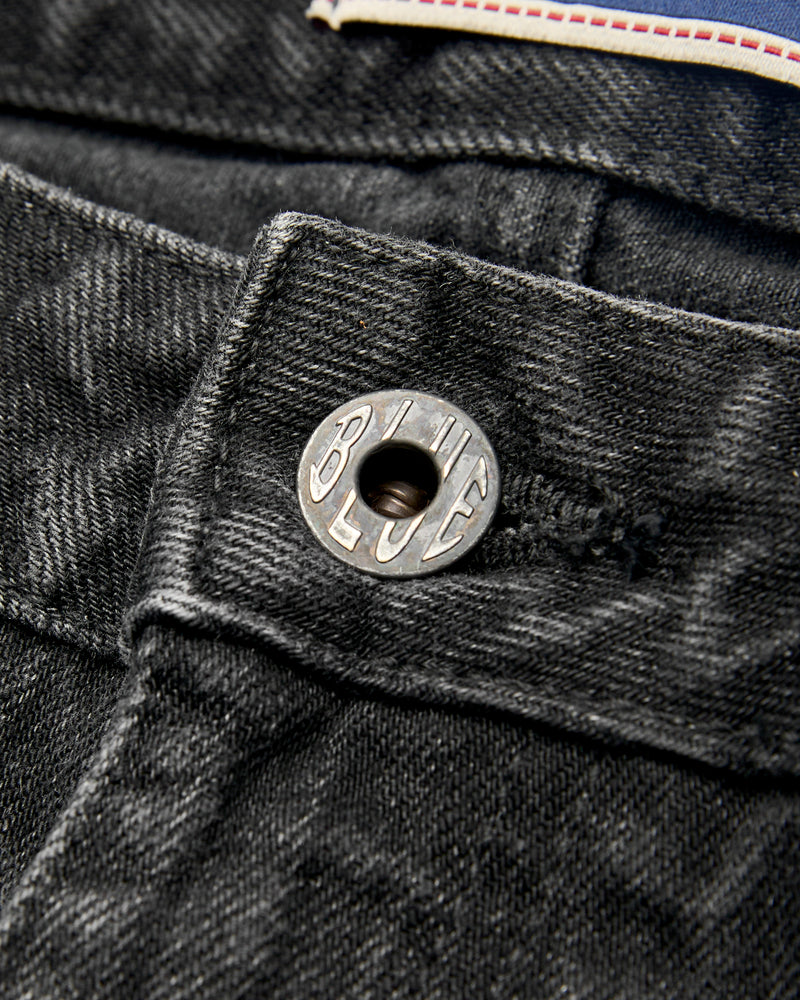 J414 "Aged Wash" 14oz Black Washed Selvedge Denim - Classic Straight Fit