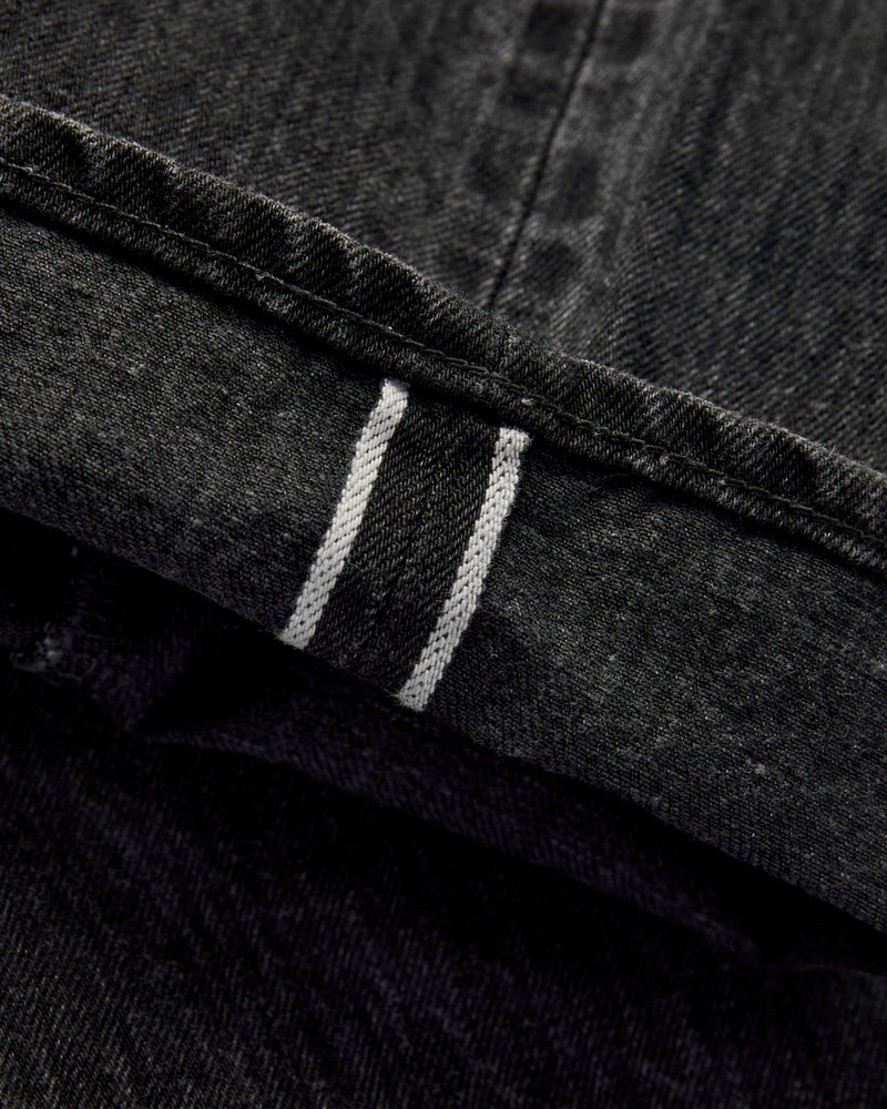 J414 "Aged Wash" 14oz Black Washed Selvedge Denim - Classic Straight Fit