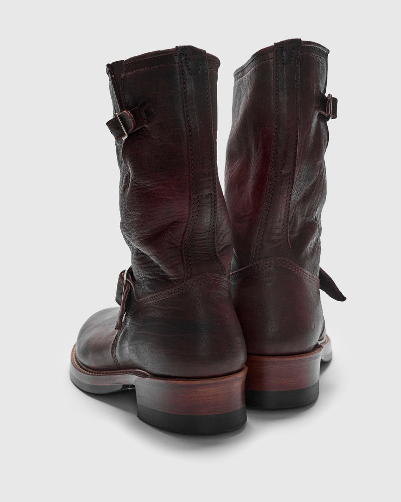 Wabash Engineer Boot in Burnt Burgundy Deerskin
