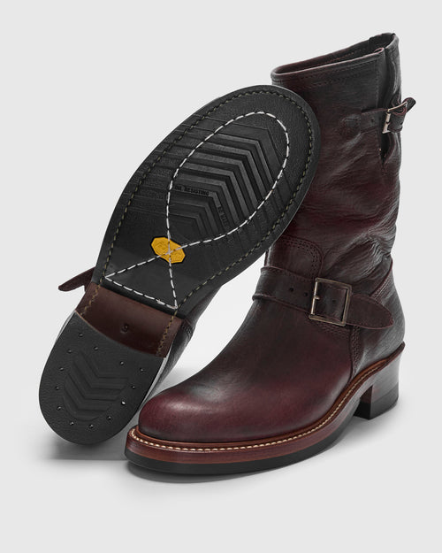 Wabash Engineer Boot in Burnt Burgundy Deerskin