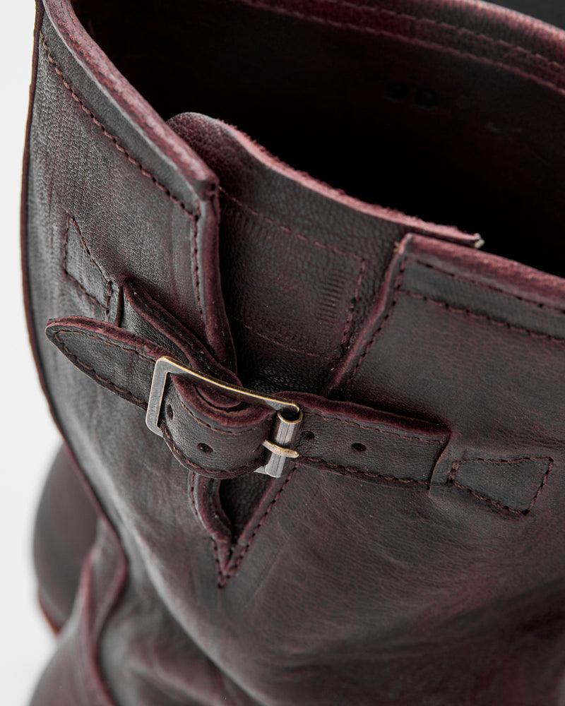 Wabash Engineer Boot in Burnt Burgundy Deerskin