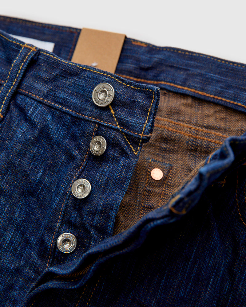 MIJ15 "Hand Dyed Natural Indigo x Kakishibu" 15oz Selvedge Denim - Weird Guy Fit