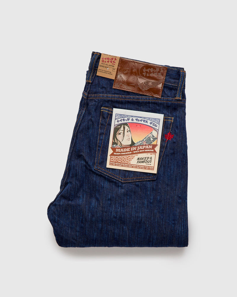 MIJ15 "Hand Dyed Natural Indigo x Kakishibu" 15oz Selvedge Denim - Weird Guy Fit