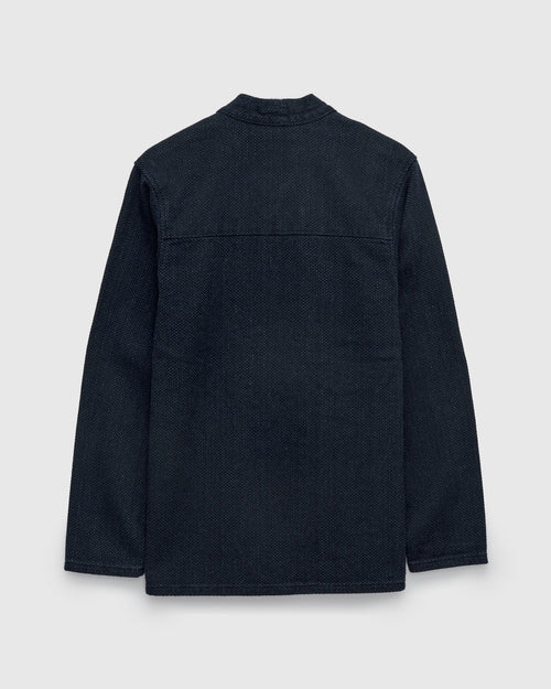 "Sashiko Stitch" Kimono Shirt in Indigo