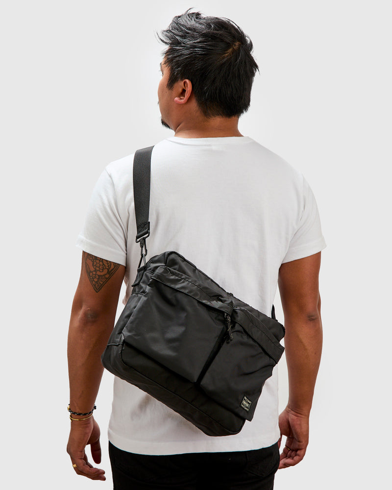 7415 "Force" Shoulder Bag in Black