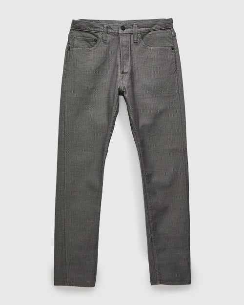 1177-GRY Gray x Black Sashiko Denim - Relaxed Tapered Fit