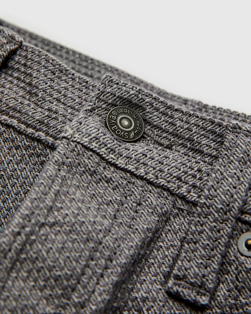 1178-GRY Gray x Black Sashiko Denim - Regular Straight Fit
