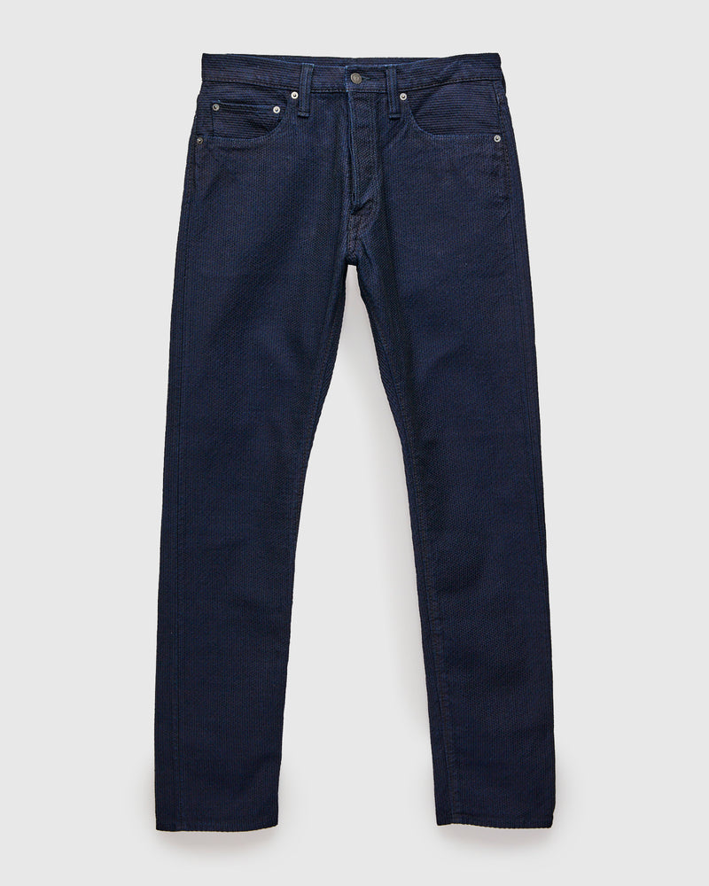 1177-ID Indigo x Black Sashiko Denim - Relaxed Tapered Fit