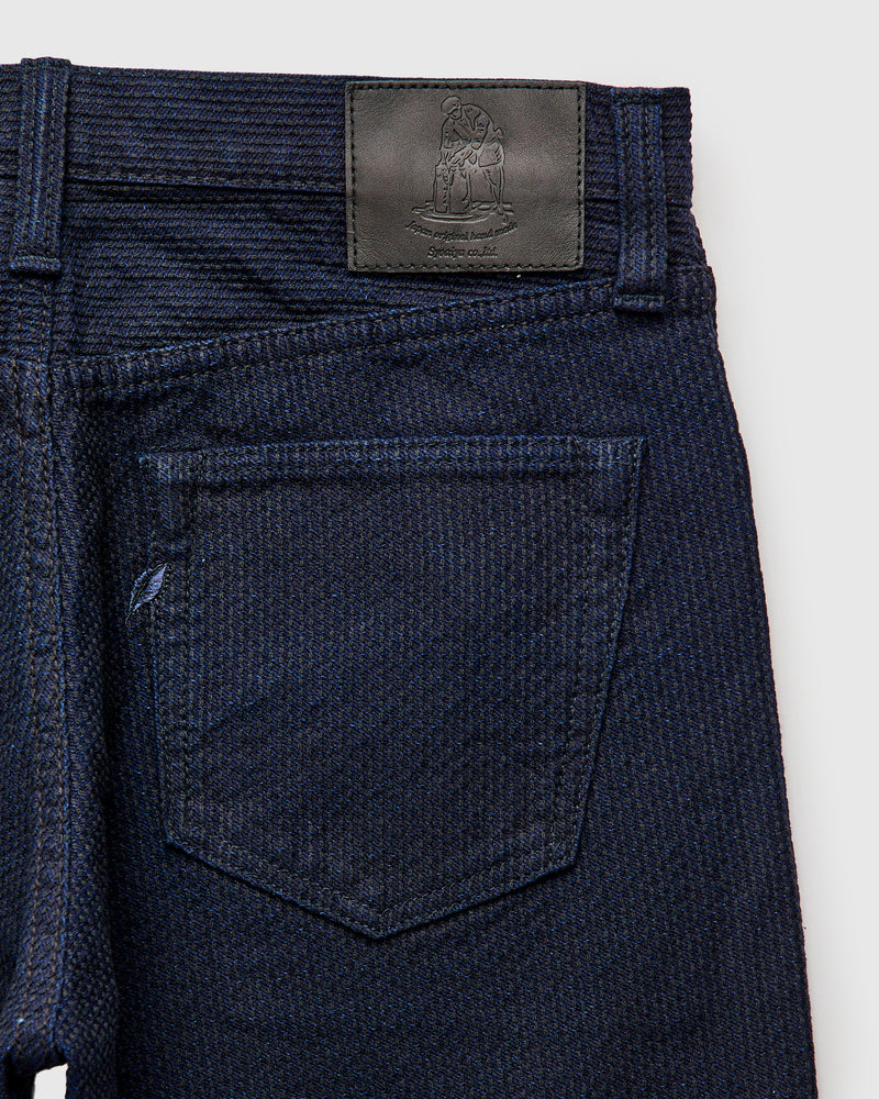 1177-ID Indigo x Black Sashiko Denim - Relaxed Tapered Fit