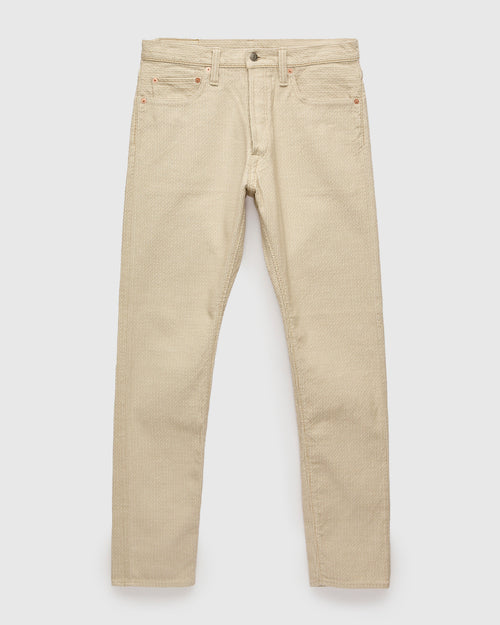 1177-IV Ivory x Beige Sashiko Denim - Relaxed Tapered Fit