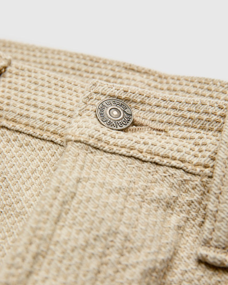 1178-IV Ivory x Beige Sashiko Denim - Regular Straight Fit