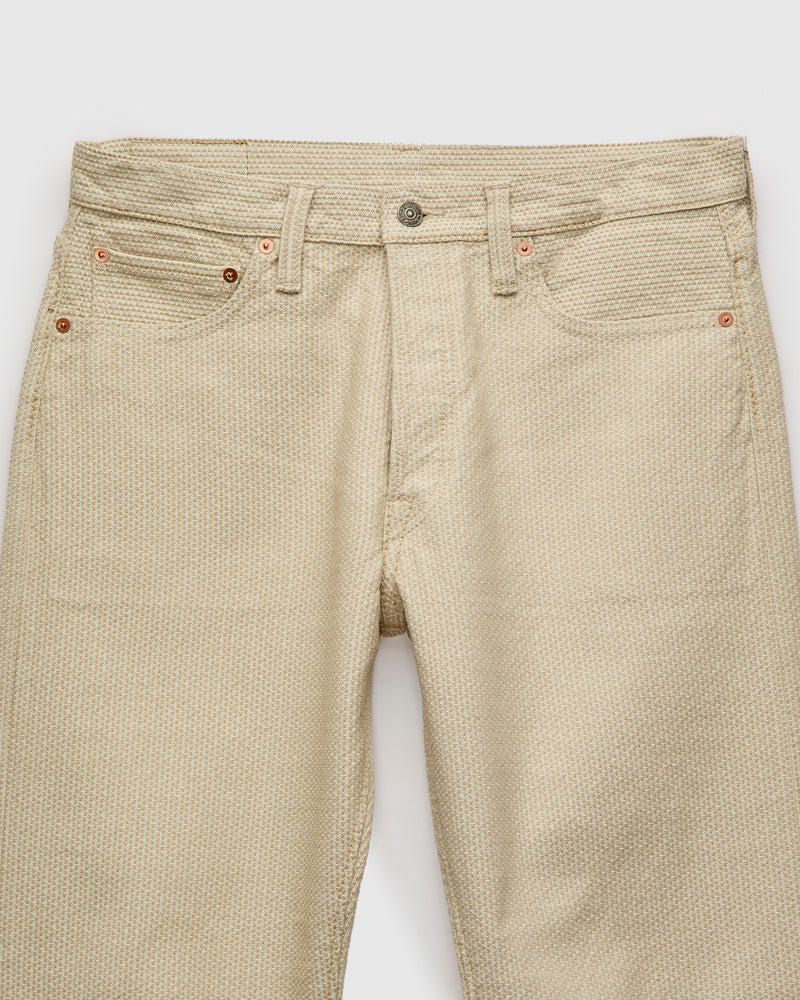 1178-IV Ivory x Beige Sashiko Denim - Regular Straight Fit