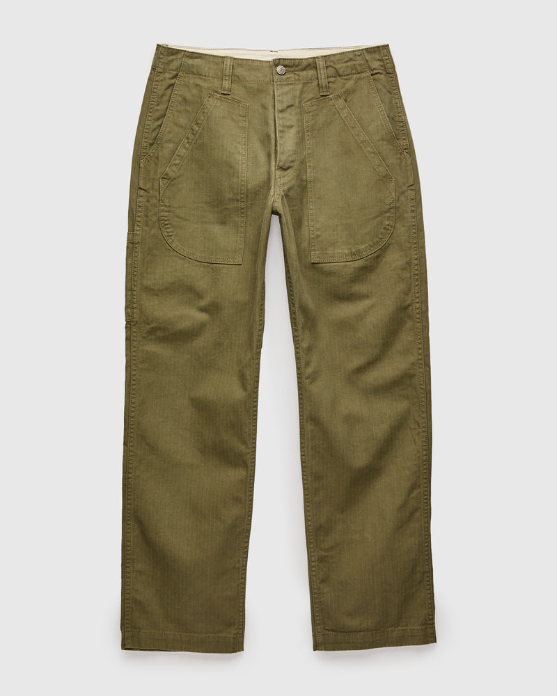 Sulfur Dye Herringbone Work Pants in Olive