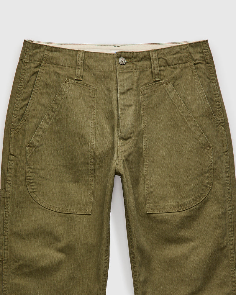 Sulfur Dye Herringbone Work Pants in Olive